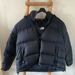 North Face Navy Hooded Down Puffer Jacket